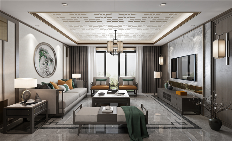 仿石紋理墻板裝飾電視墻,散發著沉穩的新古典主義。 仿石紋理墻板裝飾電視墻,散發著沉穩的新古典主義。