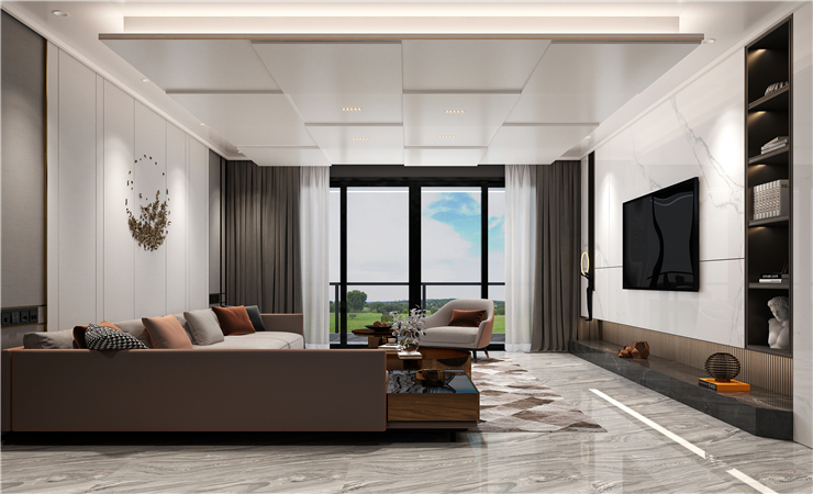 將客廳集成吊頂四周做厚,中間部分做薄,這樣,形成了明顯的分層特性。 將客廳集成吊頂四周做厚,中間部分做薄,這樣,形成了明顯的分層特性。