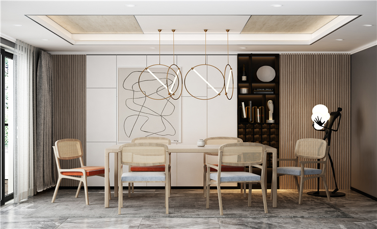 餐廳背景墻在設(shè)計上存在很大的挑戰(zhàn)。 畢竟,餐廳的家具少。 餐廳背景墻在設(shè)計上存在很大的挑戰(zhàn)。 畢竟,餐廳的家具少。