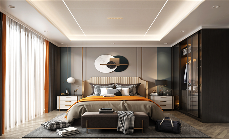 如果說客廳電視背景墻是作為個人美學(xué)的體現(xiàn),臥室的背景墻可以體現(xiàn)出業(yè)主品味。 如果說客廳電視背景墻是作為個人美學(xué)的體現(xiàn),臥室的背景墻可以體現(xiàn)出業(yè)主品味。